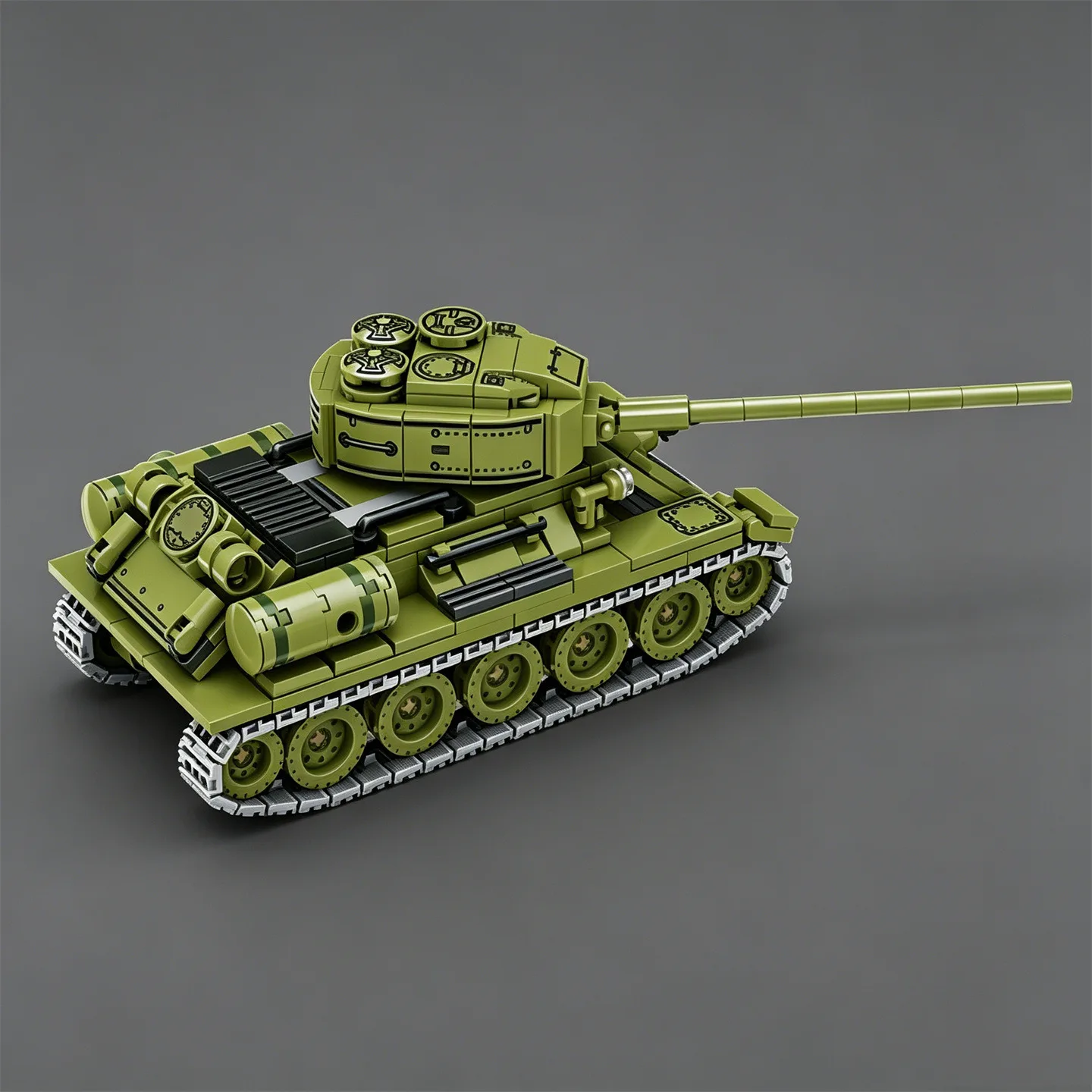 T-34 Medium Tank Building Blocks: Soviet Challenger Mk.1 Tank Model Toy Tracked Armored Vehicle