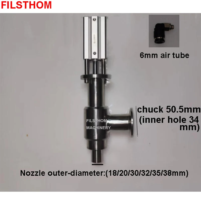 فوهة تعبئة هوائية صمام تعبئة معجون سائل 50.5 مم واجهة تشاك #4