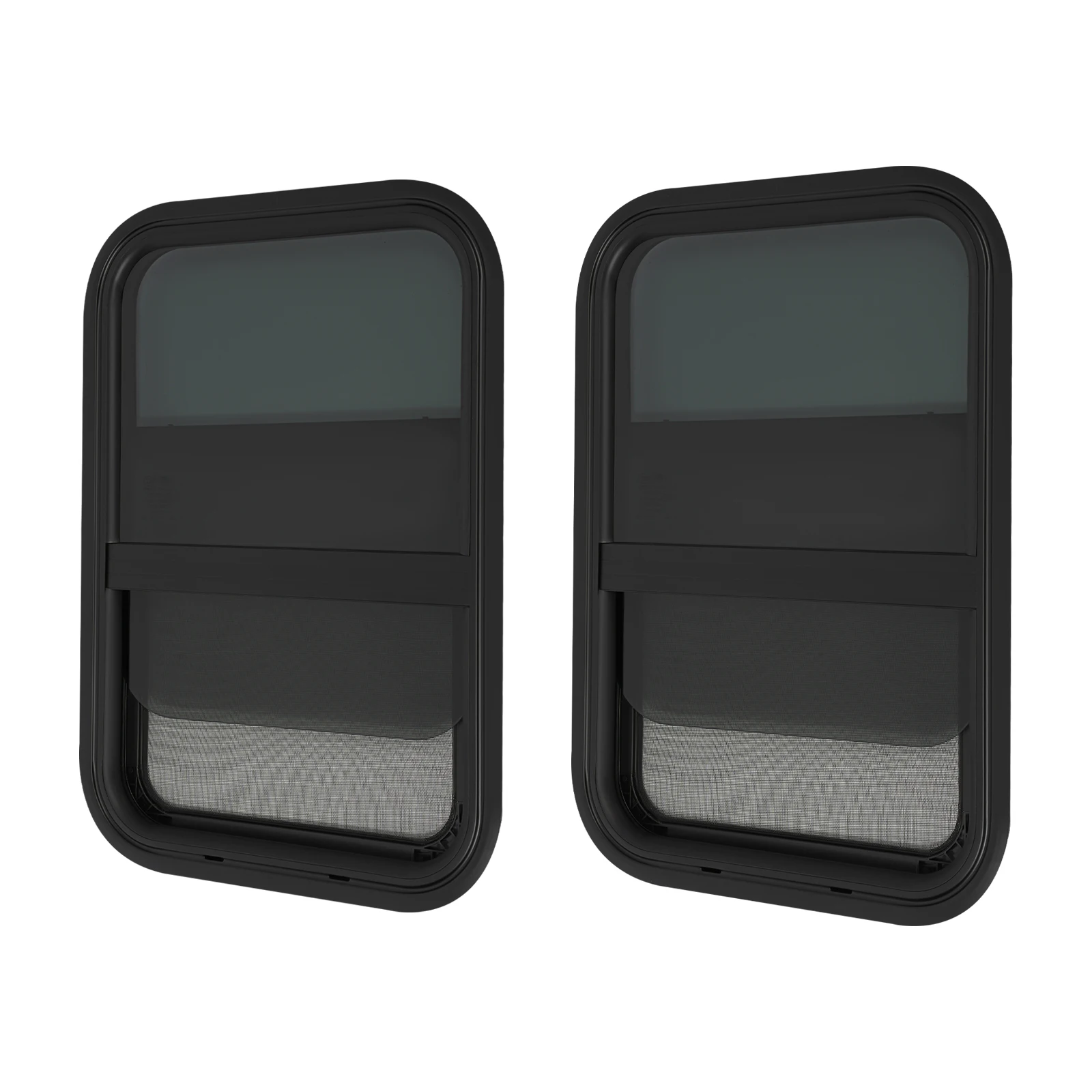 حزمة من قطعتين من نوافذ RV، نافذة جانبية RV، نافذة منزلق عمودية RV، لـ RVs، Campervans، القوافل، المقطورات، أسود، 15 بوصة عرض × 22 بوصة ارتفاع #3