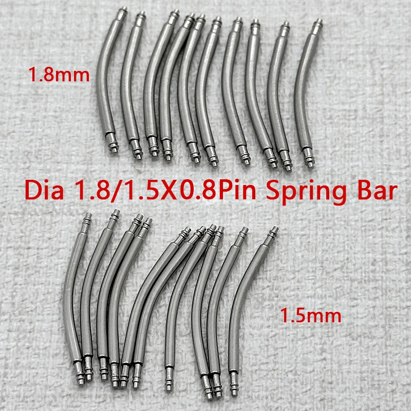 

1.5mm 1.8mm Watch Straps Curved Spring Bars 316L Stainless Steel Curved Watch Strap Connector Suitable Straps 16mm–24mm Wide