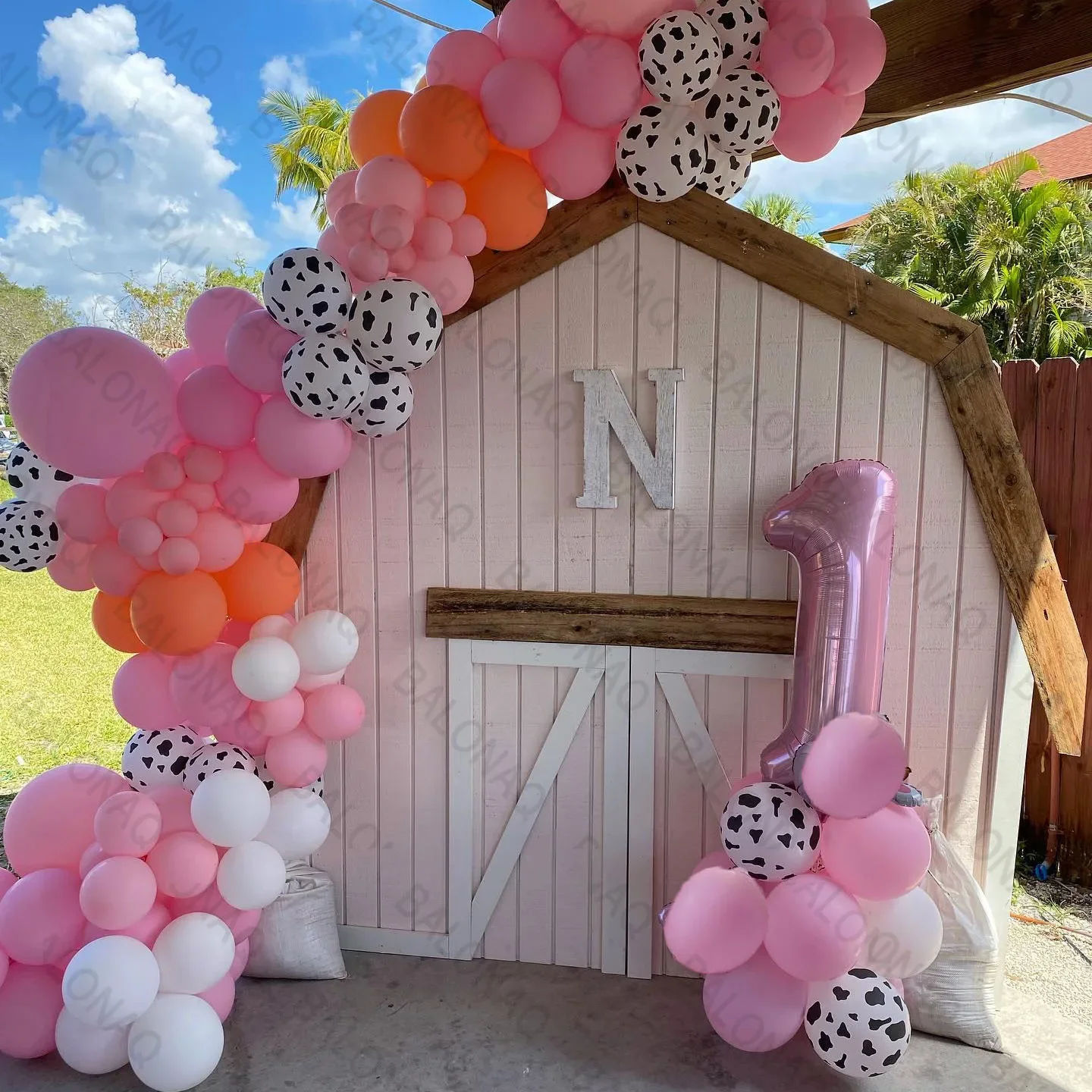 Bausatz für Kuhballonbogen mit Bonusballons |   Westliches rustikales Bauernhaus-Thema-Dekor für Babyparty, Geburtstag und Kuhparty |   Girlande