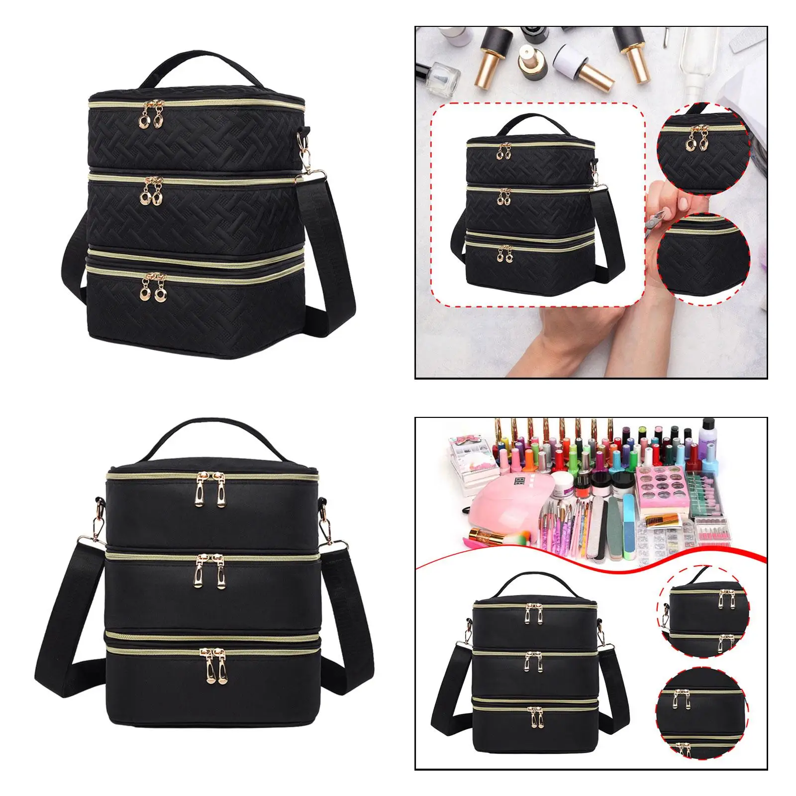 Nail Polish Carrying Case Bag Cosmetic Bag for Manicure Sets Nail Art Tool