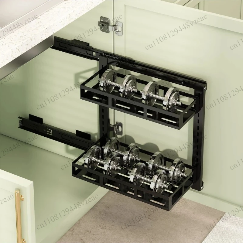 Heavy Duty Bathroom Basket Easy Clean Wall Mounted Shelf‌ Pull-Out Kitchen Sink Storage Rack Adjustable Under Cabinet Organizer