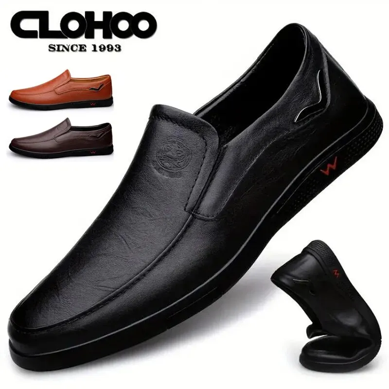 Fashion Men\'s Handmade Casual Slip On Shoes Genuine Leather Men Loafers Outdoor Comfortable Breathable Men Shoes