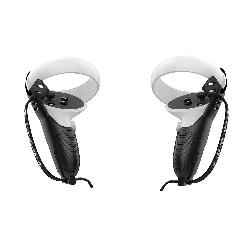 조정 가능한 너클 스트랩이 있는 핸들 컨트롤러 그립 커버, Oculus Quest 2 컨트롤러 보호 커버 보호대 호환