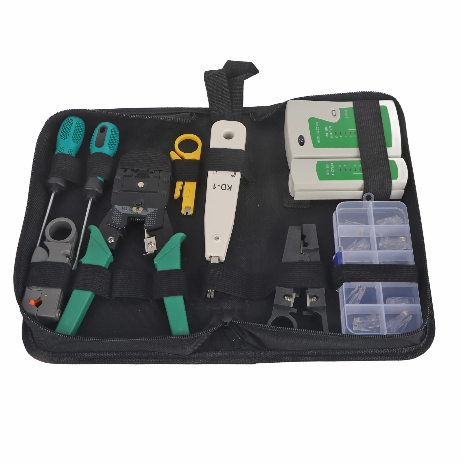

Cable Testers Network Maintenance Tools LAN Network Service Tool Kit Cable Tester Kit 11-piece Combination Kit for for RJ11 RJ45