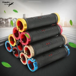 Propalm Anti-slip Cycling Grips MTB Mountain Bike Dual Sides Stable Aluminum Alloy Lock Ring Bicycle Soft Rubber Handlebar Grips