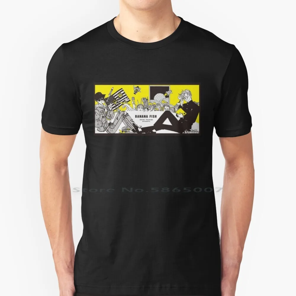 Banana Fish Akimi Yoshida Presents T Shirt 100% Cotton Katjabaric Banana Fish Ash Lynx Yellow Black Cute Manga Anime Eiji