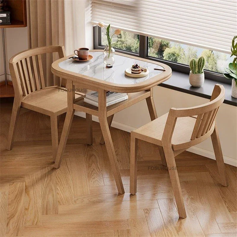 

Home Balcony Solid Wood Table and Chair Garden Furniture Sets Small Apartment Simple Tea Table and Chair Outdoor Furniture Set T