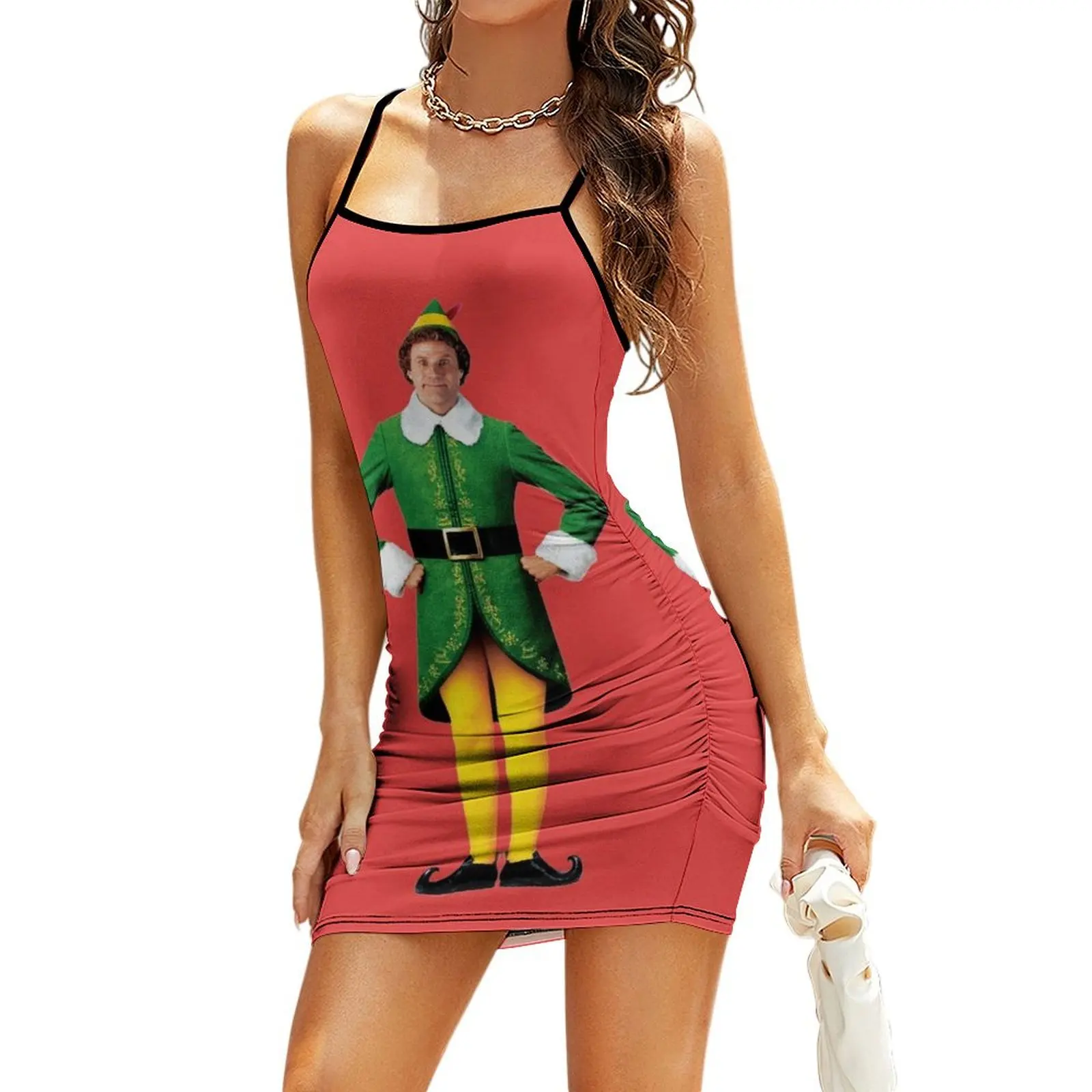 

Buddy the Elf, Christmas Movie, Arms Akimbo Will Ferrell Sling Dress long dresses for women Clothing female Bride dresses Dress