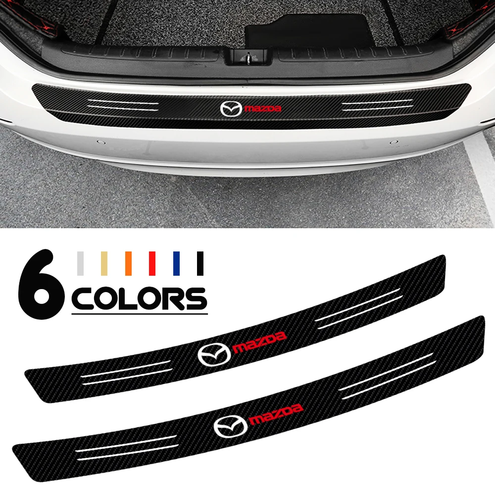 Car Styling Carbon Fiber Auto Rear Bumper Trunk Exterior Stickers Accessories For Mazda 3 6 Axela Atenza CX-4 CX-5 GJ GL MS RX-8