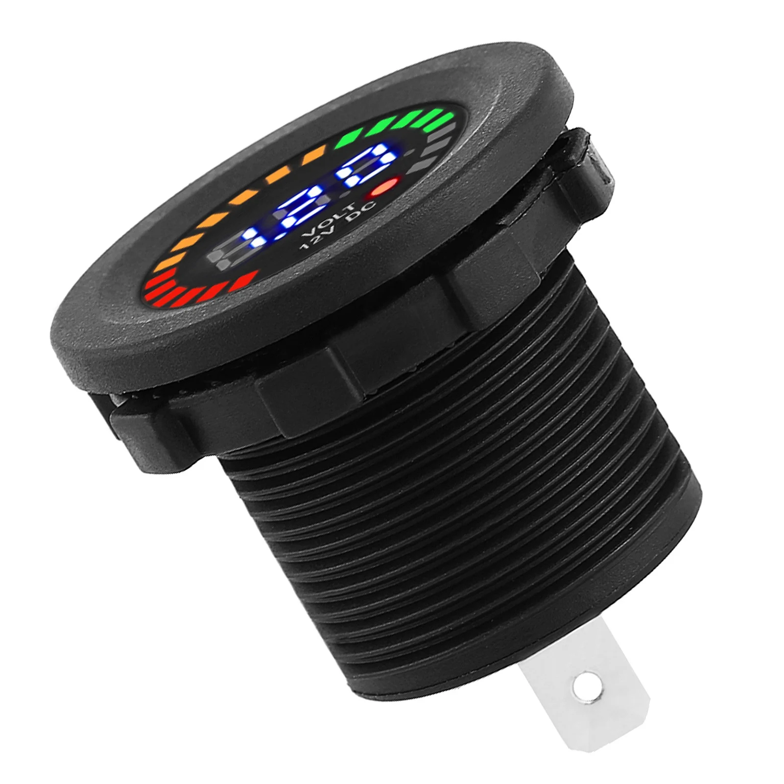Motorcycle Voltmeter Sturdy and  Multifunction 3 Colors LED Display Volt Meter 12V Vehicles for Vehicles for Motorbikes
