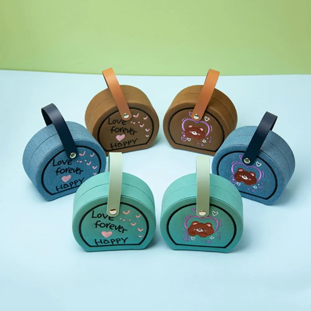 

Embroidered Jewelry Storage Box Earrings Jewelry Display Travel Portable Handbag Organizer Creative Gift Packaging Box for Lover