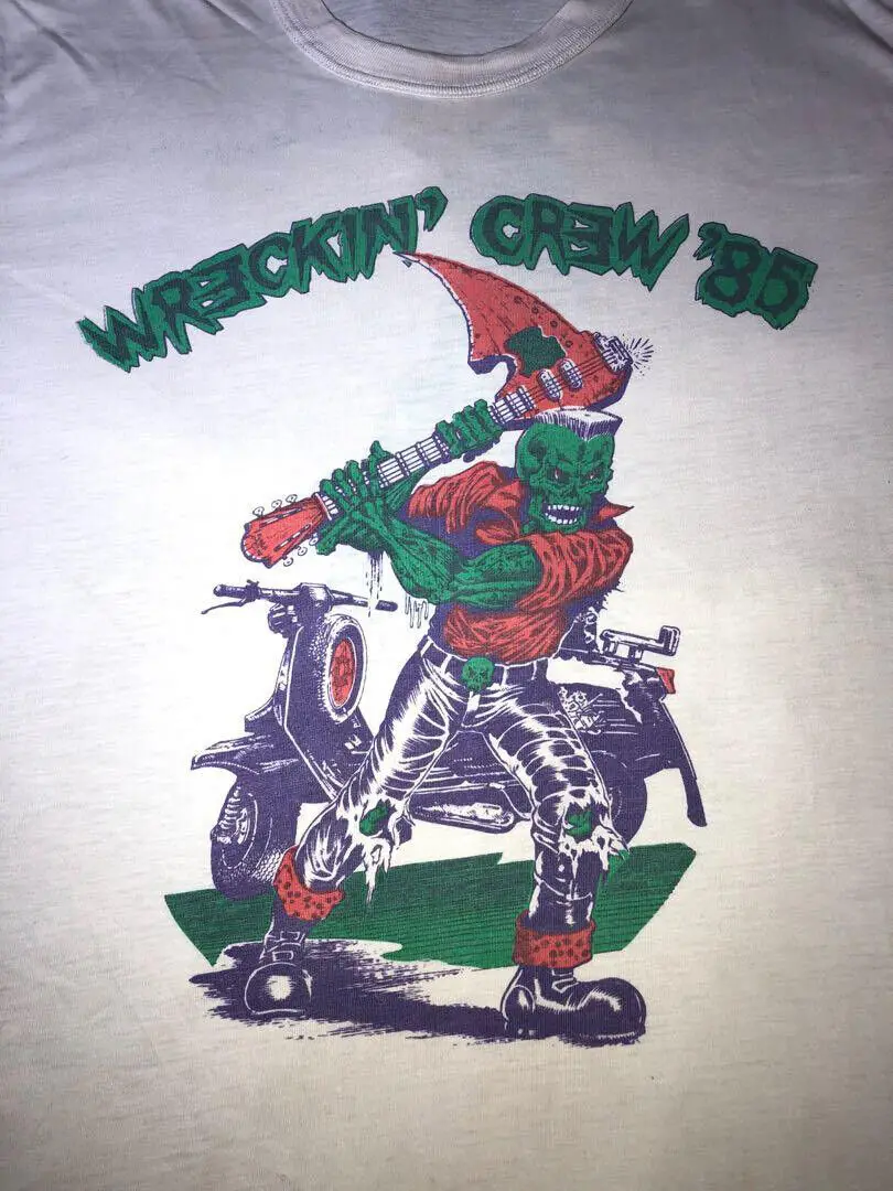 The Meteors 1985 Wreckin Crew Tour Shirt Classic White Unisex S-5XL HB276