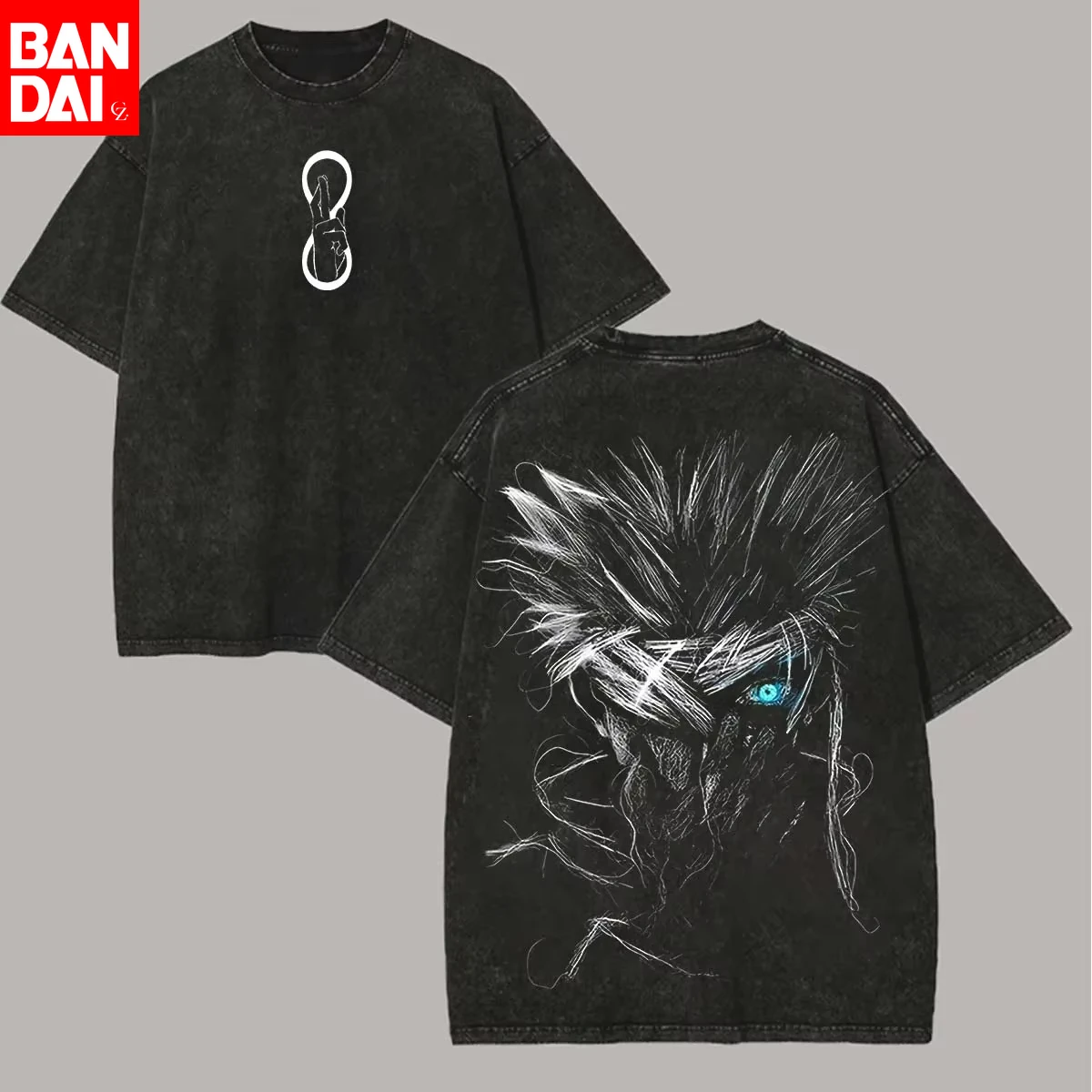 

Jujutsu Kaisen Sukuna Print Oversized T Shirt Men Vintage Washed Cotton Tee Anime Streetwear Harajuku Hip Hop Tops Summer Tees