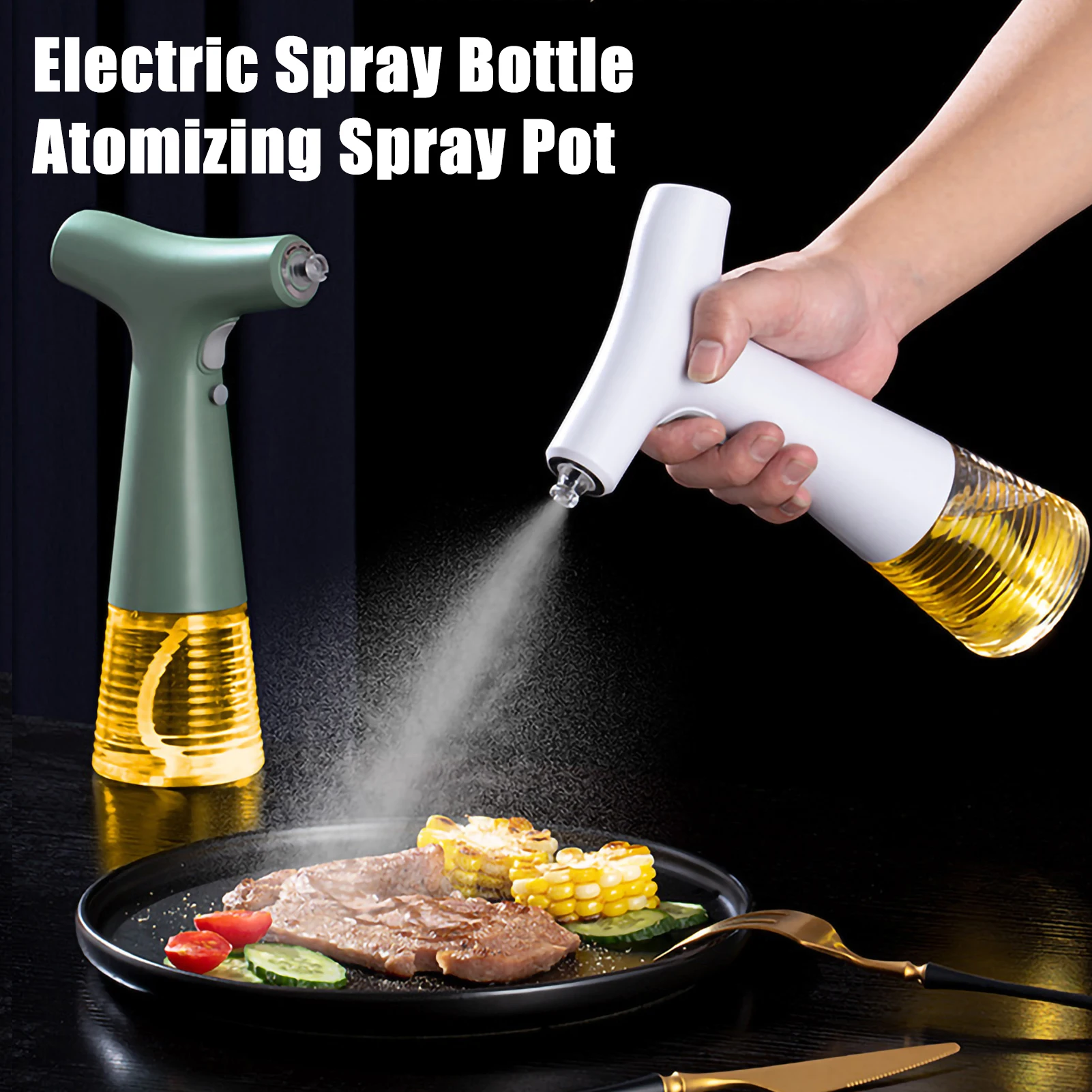 Electric Spray Bottle Air Fryer Oil Spray Pot Rechargeable Control Oil Pot Multifunctional Atomiser Household Kitchen Cooktools