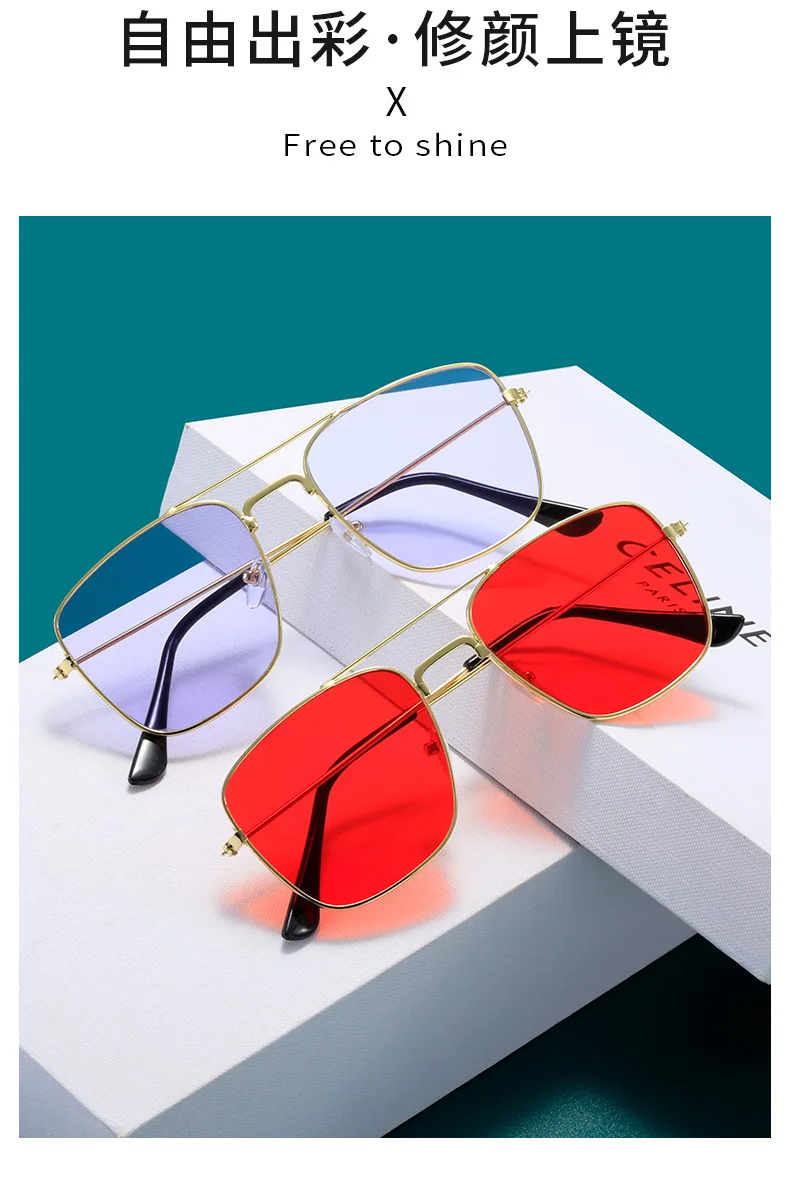 Quadratische Sonnenbrille Männer Vintage Metall Sonnenbrille für Frauen Luxusmarke Brille Sonnenbrille Damen Sonnenbrille für weibliche männliche antike – Detail 5
