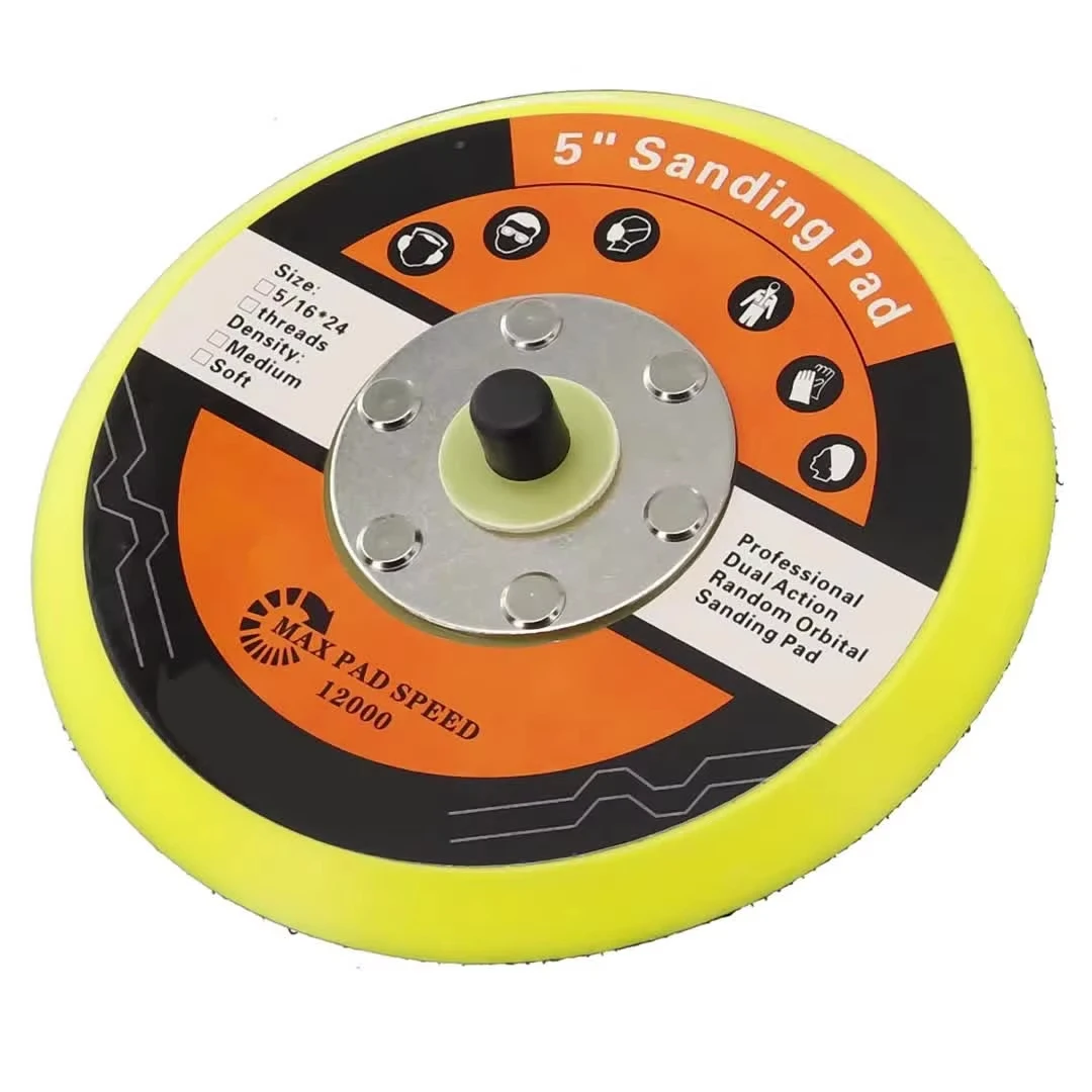 1 Stück 5-Zoll-Trägerpolster PU für pneumatische Schleifmaschine 5/16"-24 UNF polnische Trägerplatte und Schlaufenschleifwerkzeuge – Detail 3