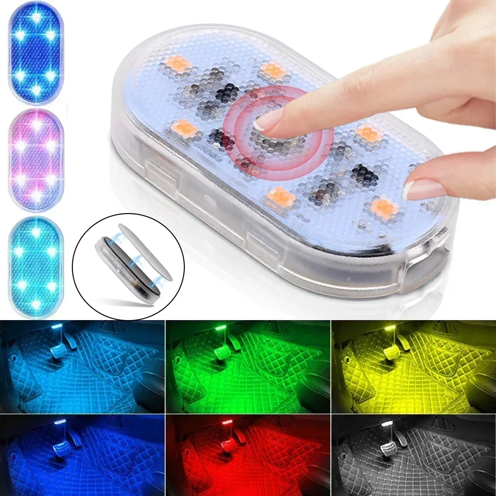 

1pcs Car LED Touch Lights Interior Light Magnetic Auto Door Light Roof Ceiling Lamp Reading Lamp USB Rechargeable