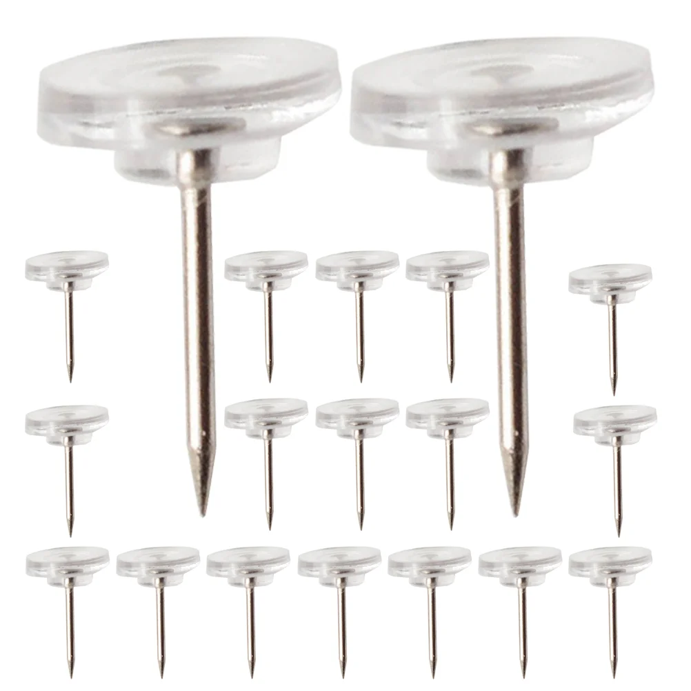 100 Pcs Cork Board Thumbtacks for Wall Clear Pushpins Hanging Drawing Walls Office