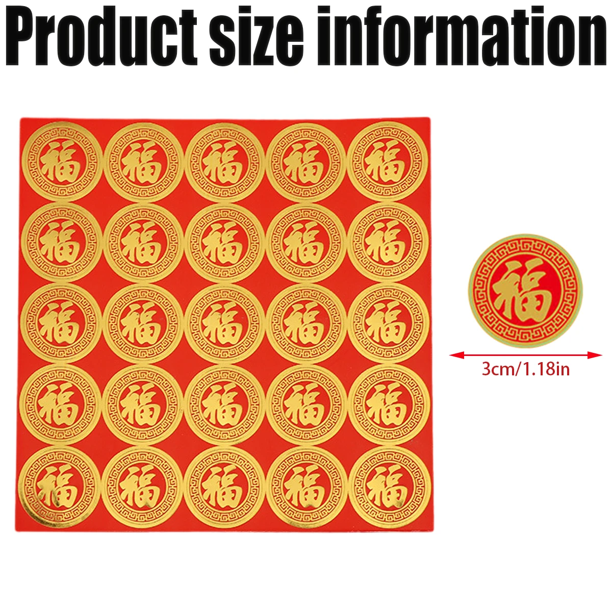 10/20 Sheets Chinese New Year Fu Character Stickers Self-Adhesive Gift Seal Label Sticker for Spring Festival Party Supplies