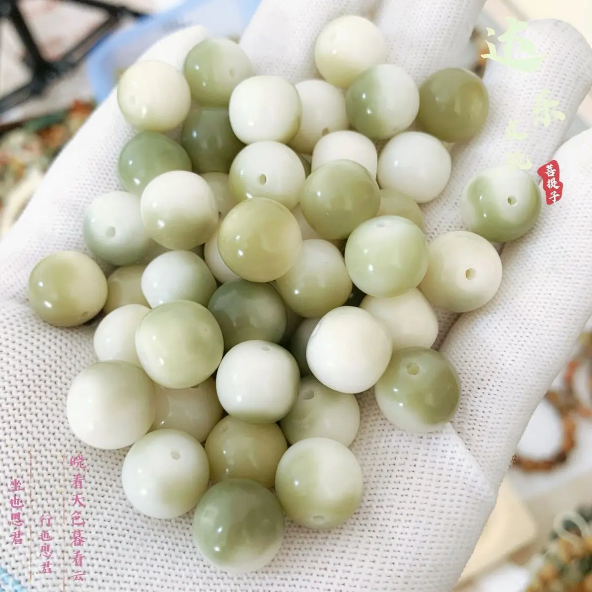 

Authentic Bodhi Root Old Material Longjing Tea Fat Barrel Loose Beads Diy Bracelet Material WenPlay Jewelry Cut Girls Favorite