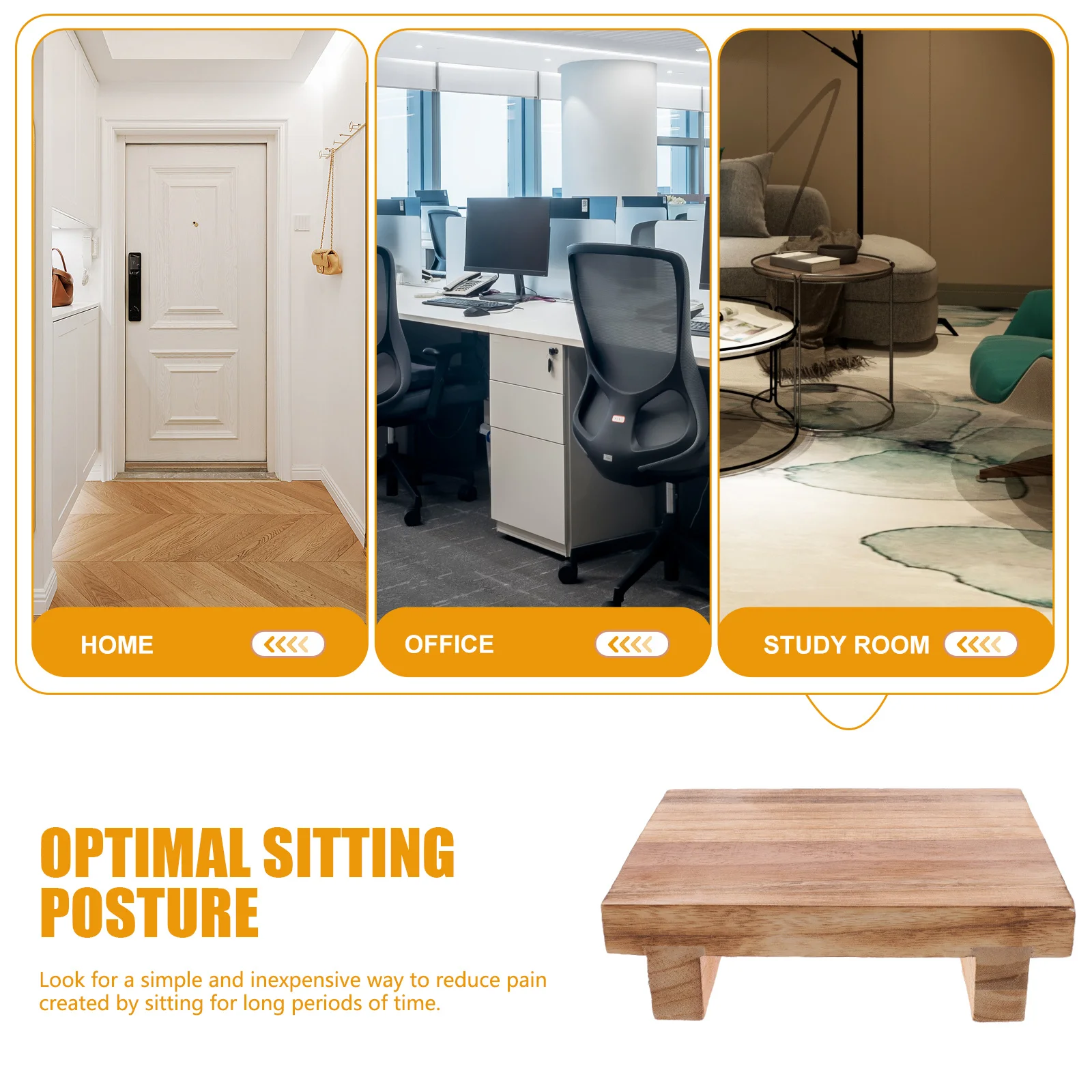 Reposapiés pequeño de madera para personas mayores, taburete para baño, oficina, hogar, sofá, reposapiés para comodidad de piernas y espalda