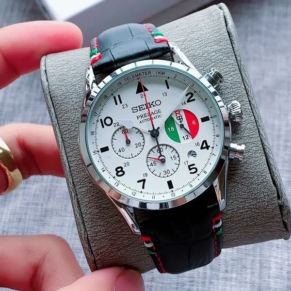 Fashion Seiko x Red Pig Film orologio da uomo nero bianco quadrante stile per il tempo libero cinturino confortevole codice di temporizzazione Designer orologio da polso maschile