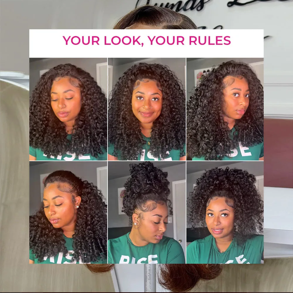 البورمية مجعد نصف شعر مستعار الفيتنامية غلويليس باروكة من شعر طبيعي مع الرباط مقاطع سلس آلة صنع شعر مستعار موجة عميقة نصف شعر مستعار #3