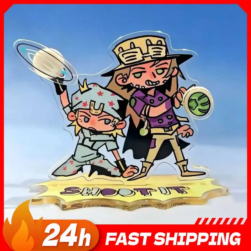 

Аниме-атрибутика JOJO7 Steel Ball Run: Фигурка Джонни Джостара, акриловая подставка, гироскопическая фигурка Зеппели, декоративная подставка-игрушка