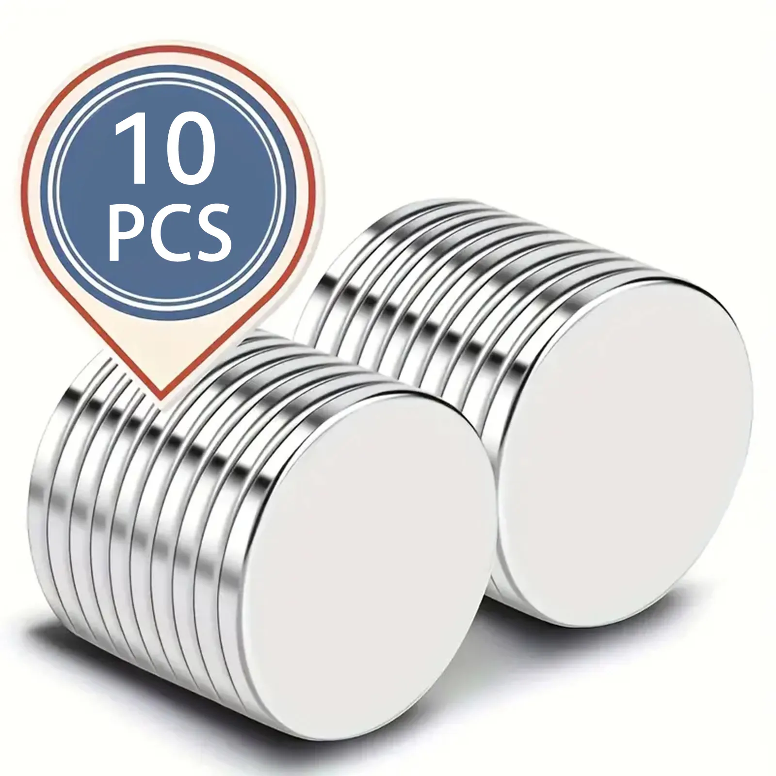 10 Pcs Small Round Magnets, 15mm x 2mm - Heavy Duty Fridge & Whiteboard Magnets DIY Projects, Crafts, Kitchen and Pin Button