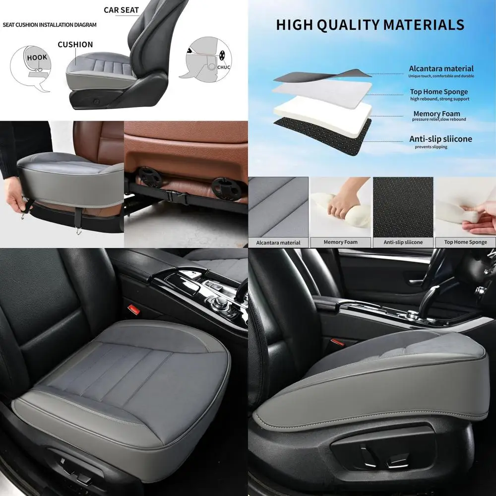 

2-пак. чехлов на автомобильное сиденье, подушка для автомобильного сиденья из пены с эффектом памяти, дышащий чехол на автомобильное сиденье с нескользящей подошвой, снимает боль в хвостовой кости, подходит
