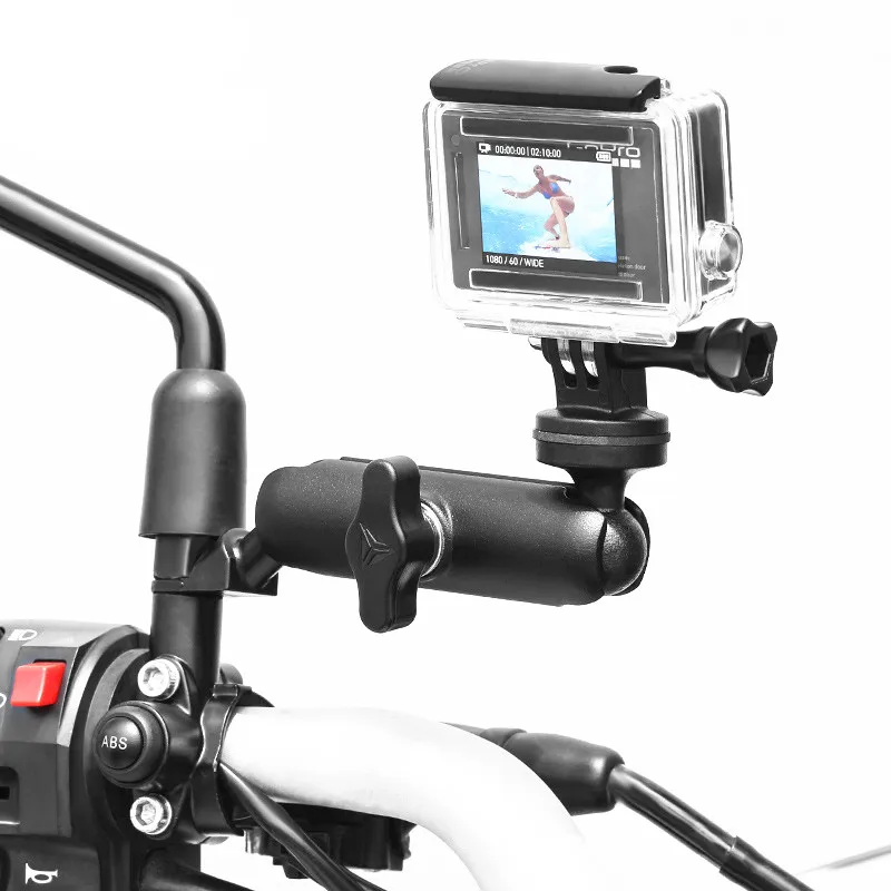 Ball Head Black Phone GPS Holder Mount Motorcycle Base with 10mm Hole autocycle Stand for Gopro 10 9 8 7 6 5 4 Xiaomi for iPhone