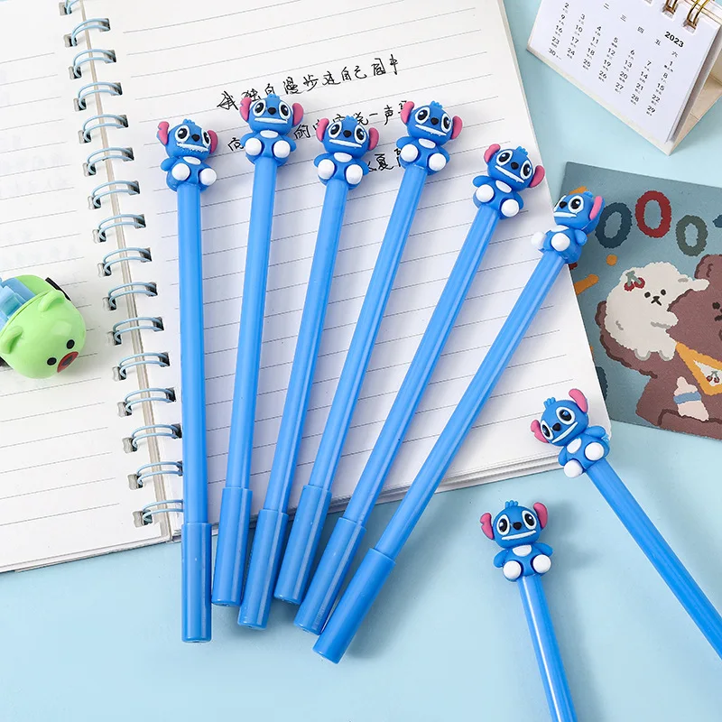 Stylos gel de style en caoutchouc souple de dessin animé créatif, stylo de signature mignon d'étudiant, cadeaux de papeterie de bureau, vente en gros, 12/60 pièces