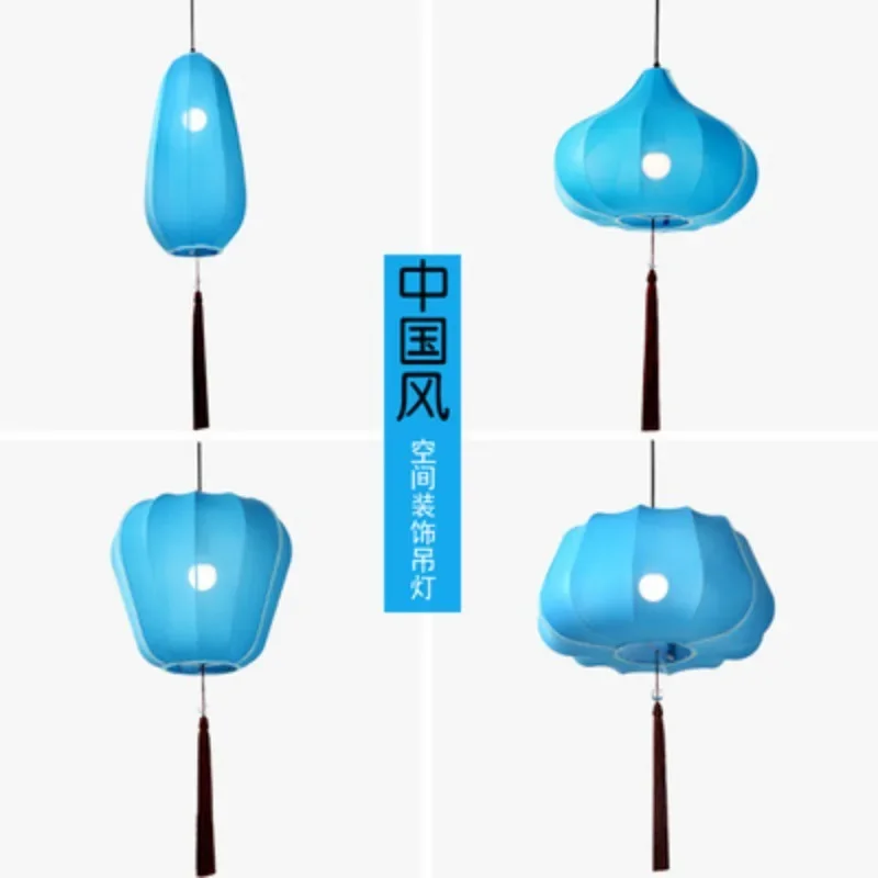 New Chinese style Chinese style chandelier restaurant, corridor fabric chandelier, Oriental red decorative lantern image 4