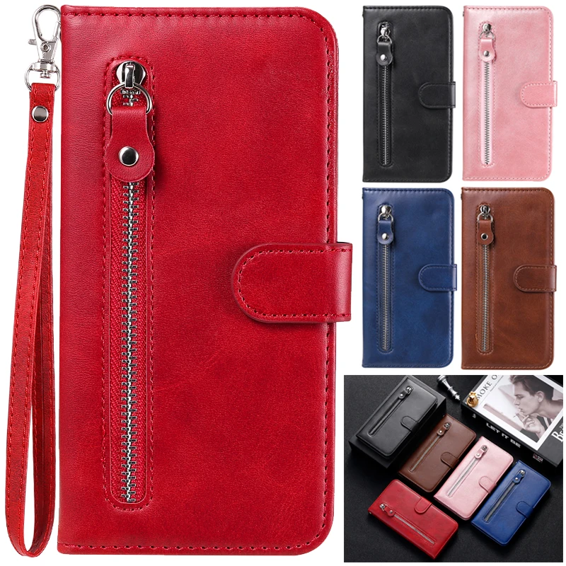 iPhon 16 Plus Zipper Case for Funda iPhone 16 15 14 13 12 11 Pro XS Max 12 13 Mini SE 2022 Cards Slot Stand Wallet Phone Cover