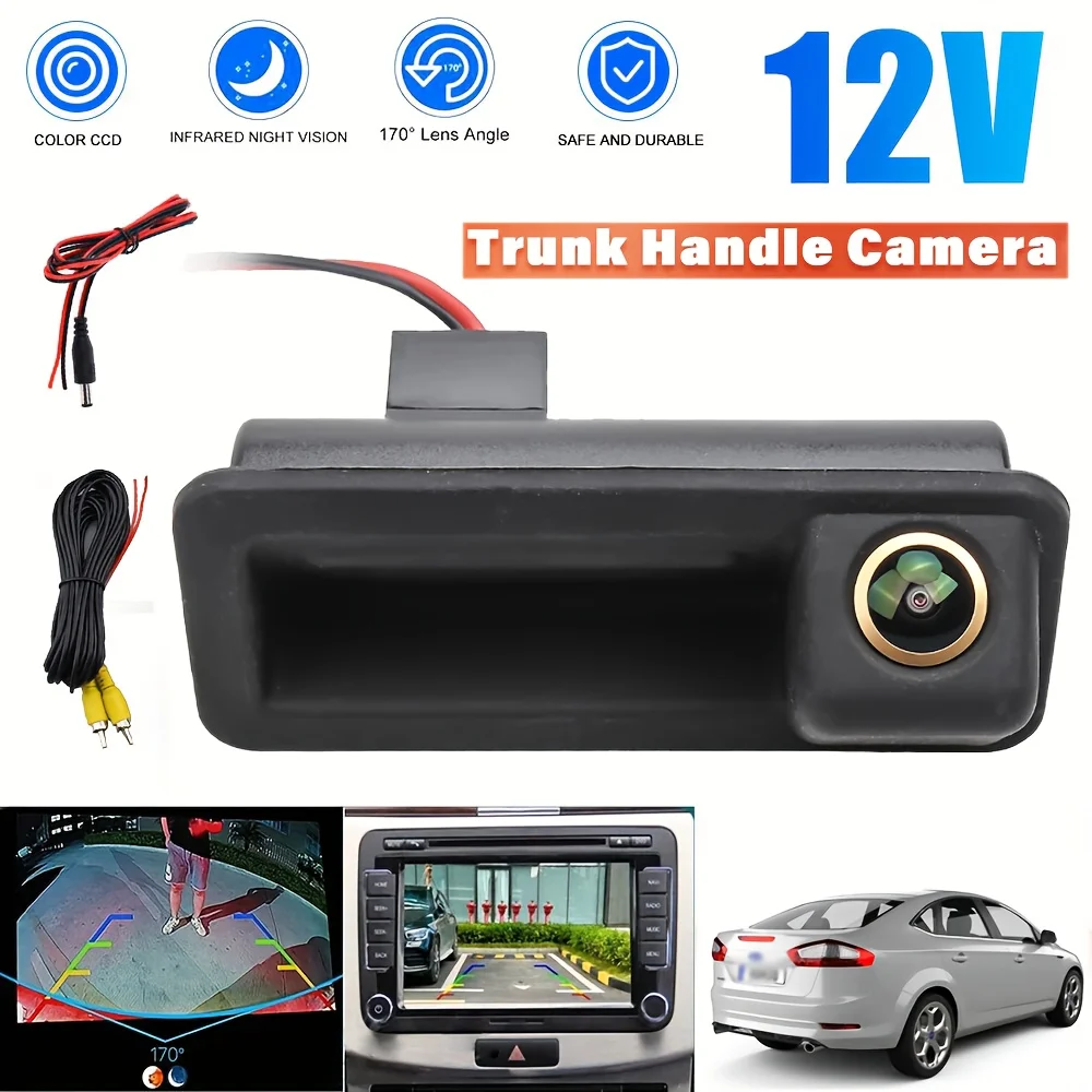 Rear View Camera with a Trunk Handle, Designed for Ford Mondeo MK4, Galaxy MK2, Fiesta MK7, And Focus MK2 C307