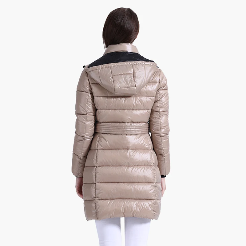 SANTELON Winter Windproof Warm Parkas With Hooded Long Thick Puffer Jackets For Women Fashion Coats Casual Waterproof Outerwear