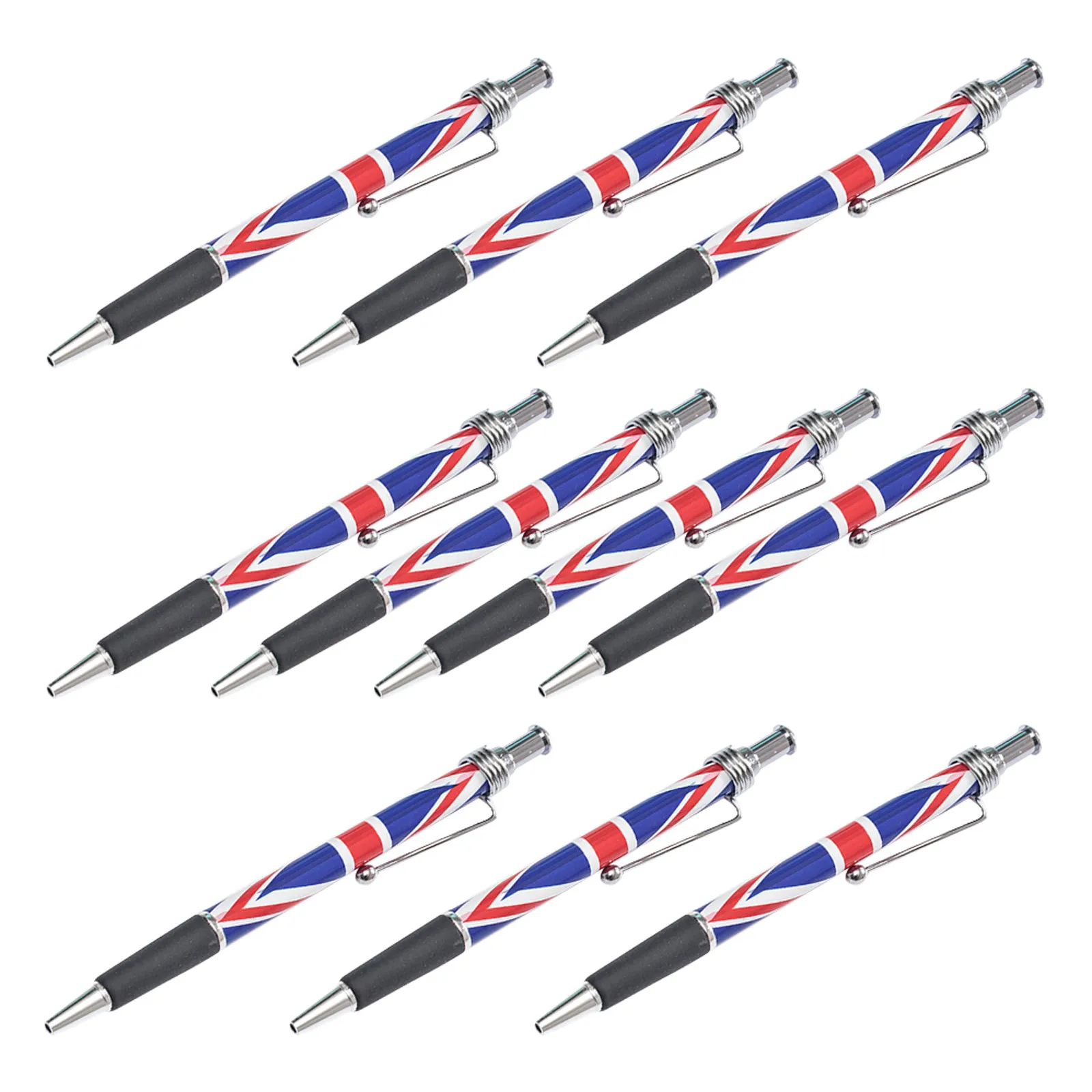 10Pcs British Themed Ballpoint Pen Smooth Black Ink Writing Comfortable Grip Patriotic Office School Home Desktop Writing Pen