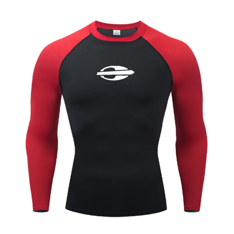Men's Surfing Sun Protection Diving Suit, Anti Rash T-Shirt, Swimsuit, Tight Fitting Shoulder Insert, Long Sleeved, UV Resistant image 4