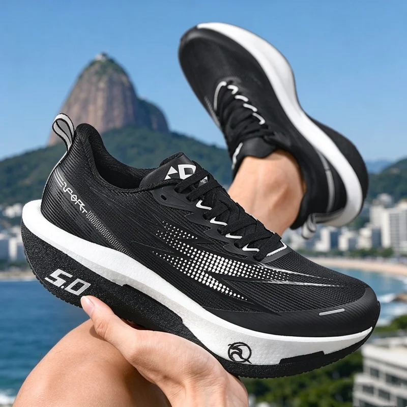 Men Running Shoes Carbon Board Marathon Speciality Sports Men Sneakers Breathable Women Comfortable Athletic Fashion Sneakers