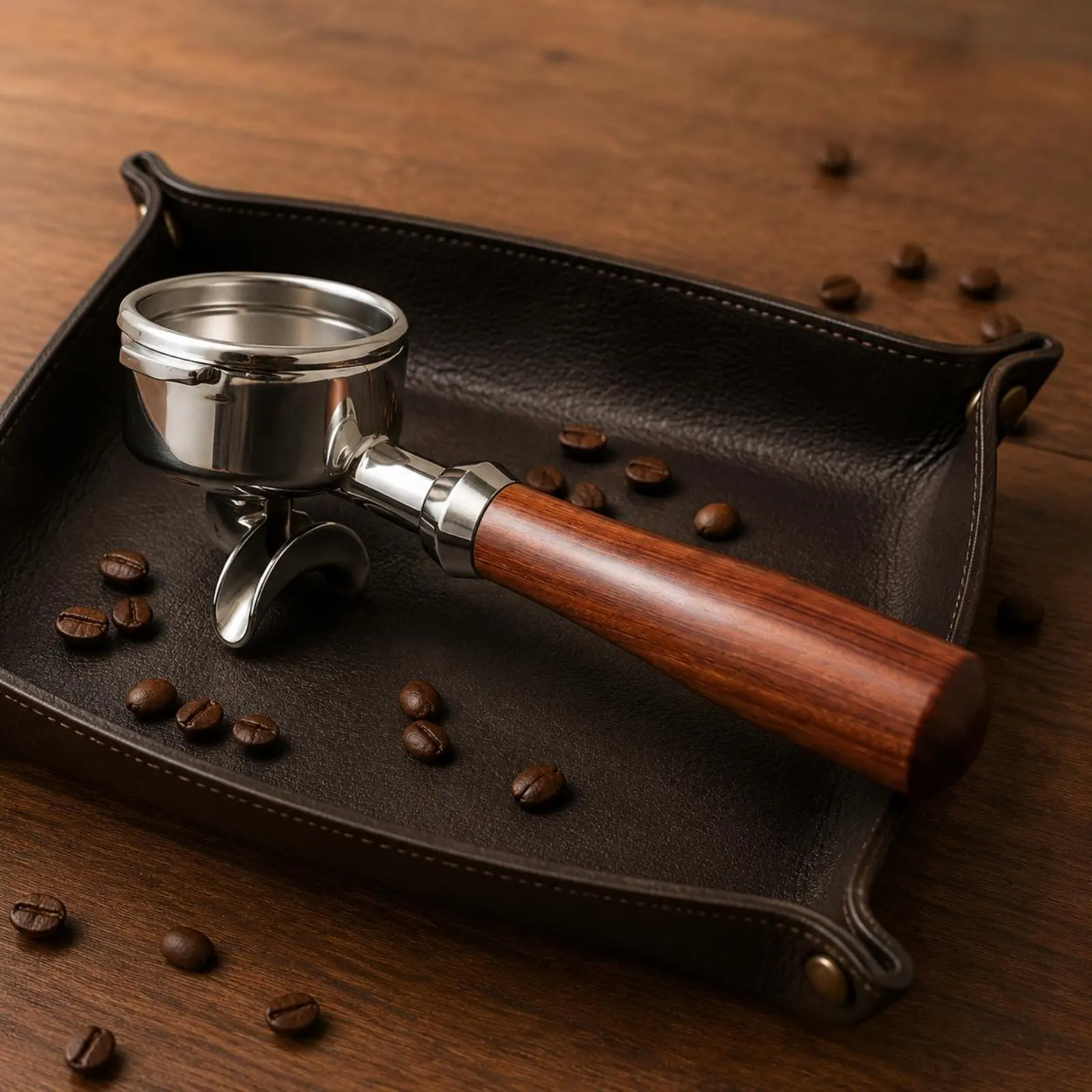 

58mm Double Spout Portafilter Food-Grade Black ABS Portafilter Handle Double Spout Espresso Handle Easy to Clean Coffee Tool