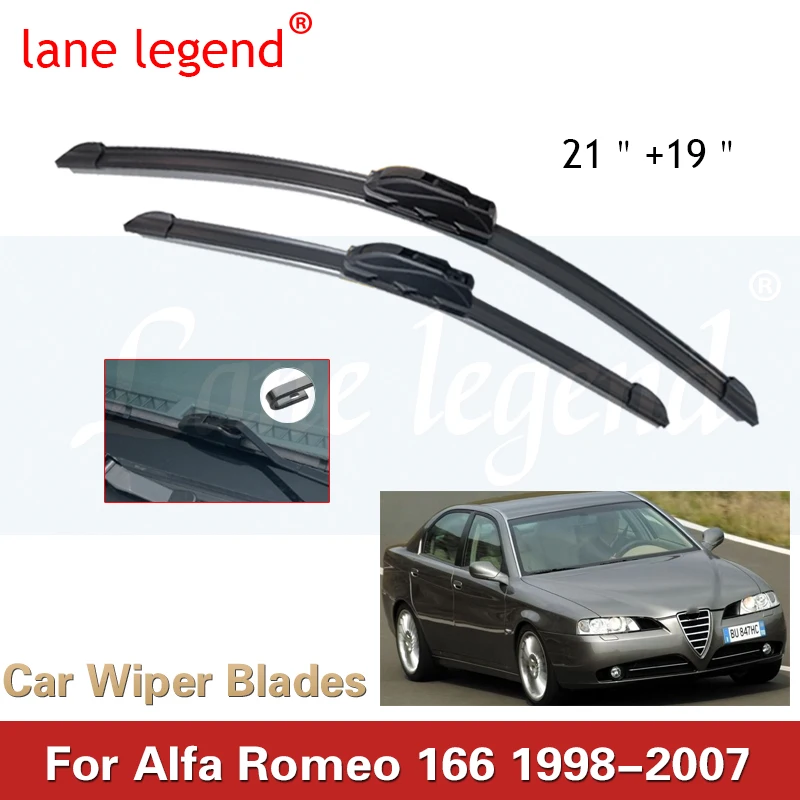 

Car Wiper Blade Front Window Windscreen Windshield Wipers Blades J hook Auto Accessories For Alfa Romeo 166 21"+19" 1998-2007