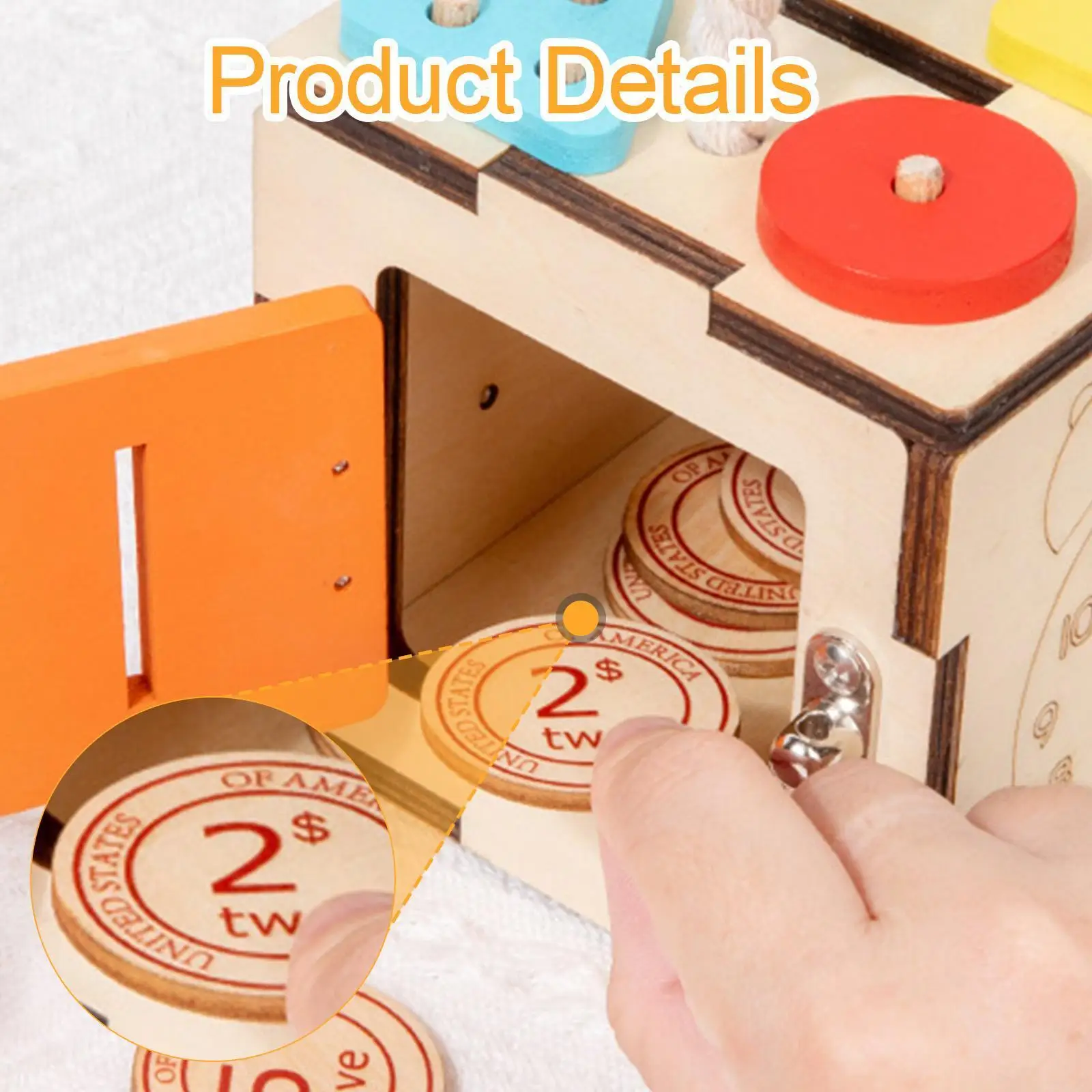 Wooden Activity Cube Learning Toy Skills Toy for First Birthday Gift