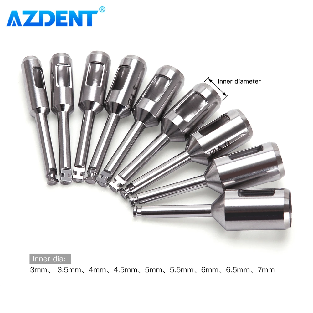 1PC AZDENT Dental Implant Tissue Punch Stainless Steel Gingival Ring Cut Post for Low Speed Handpiece Dentistry Surgical Tools