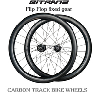 Carbon Track Bike Wheels 35/40/45/50/55/60/80mm 25/26/28mm Wide 700c Clincher Tubeless Bicycle Flip Flop fixed gear Single Speed
