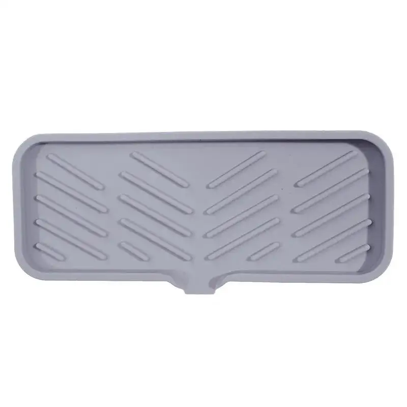 Tapete de torneira de silicone, bandeja de pia de cozinha, dispensador de sabão, esponja, almofada de drenagem, secagem contra respingos, armazenamento de bancada