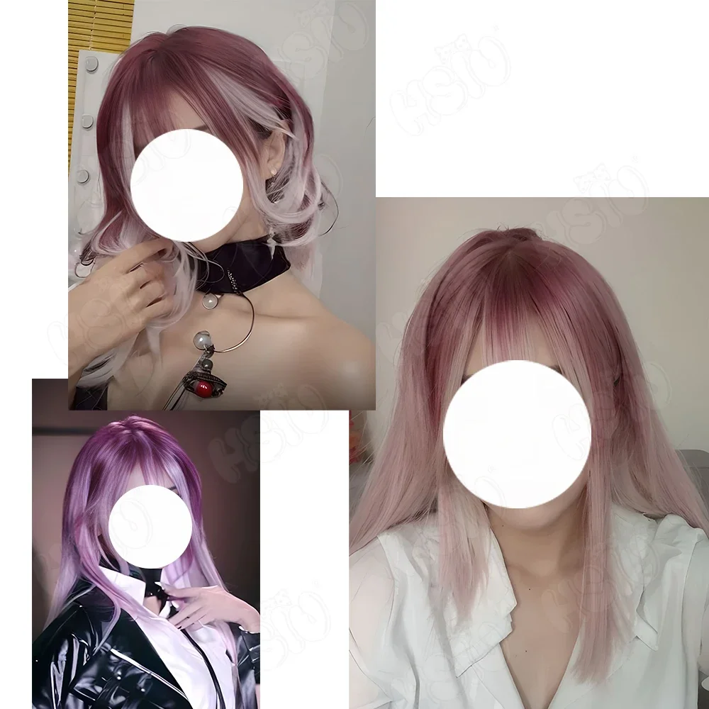 Shalom Cosplay Wig Fiber synthetic wig Game Path to Nowhere Cosplay Wig「HSIU 」Fuchsia gradient white Long Wig 2025