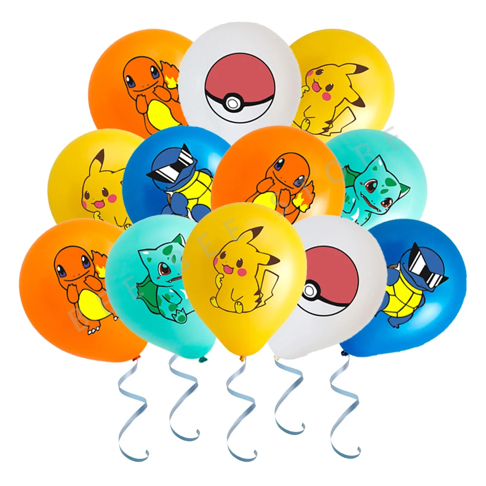 10/20/30 pçs pokemon látex balão fontes de festa pikachu festa balões para crianças festa de aniversário dcorations presente brinquedos