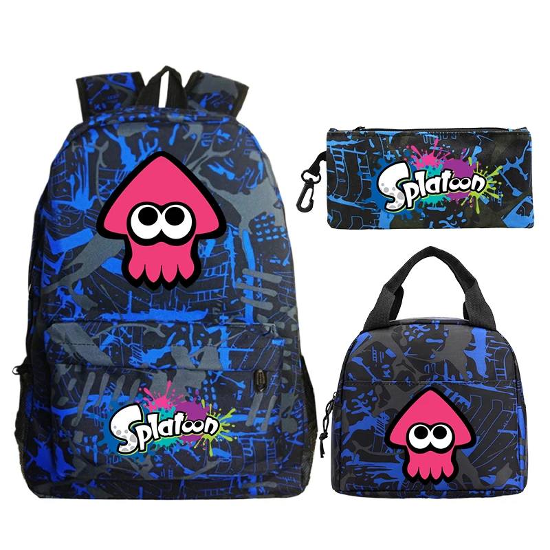 

Game Splatoon Printed School Bags 3pcs Set Primary Students Bookbag Boys Girl Outdoor Backpack Rucksack Lunch Bag Pencil Case